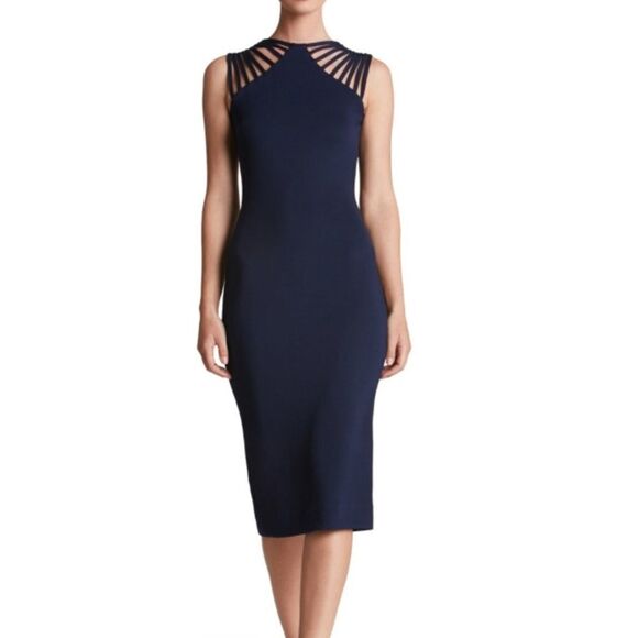 Dress The Population Strappy Cut Out Midi Dress - Picture 1 of 8